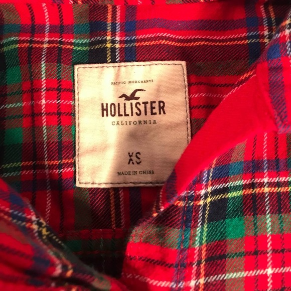 Women’s Hollister Plaid LS Casual Button Up Shirt Size XS - Picture 3 of 6